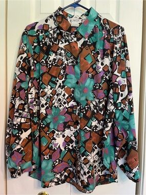 Multicolor Floral & Geometric Button-Down Shirt
